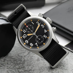 <b>Chronograph</b> Watch Stainless Steel Material Watch Quartz Movement Nylon Strap Watches for Men - Product Image 2