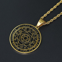 Collier de charme en or noir à cinq branches, style sorcellerie, paganisme, tendance hip-hop, rappeur, vente en gros de bijoux