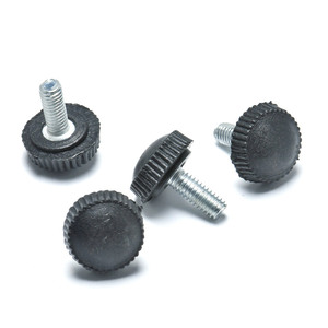 Vis à poignée circulaire noires pour l'ancrage de panneaux décoratifs via des points de connexion filetés - Product Image 1