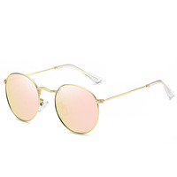 Lunettes de soleil rondes à monture métallique pour hommes et femmes, verres verts vintage, protection UV400, lunettes de soleil d'extérieur