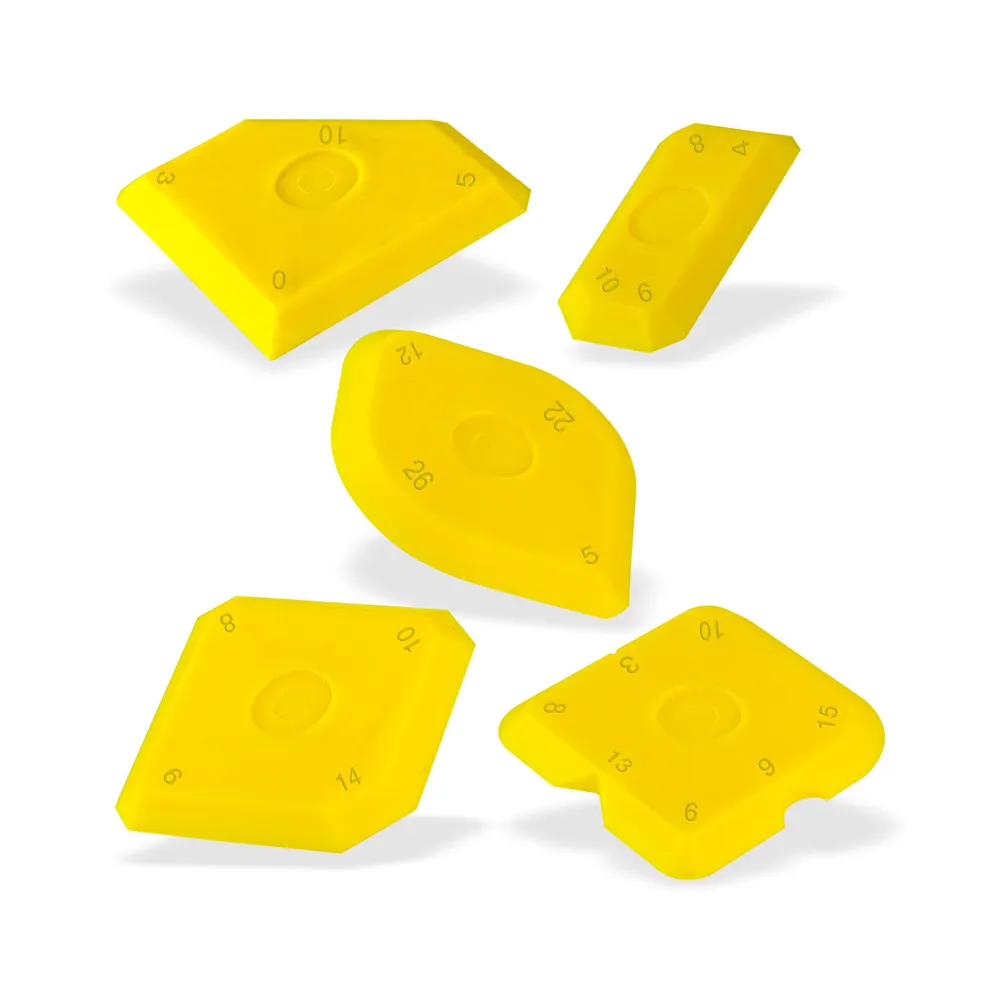 Caulking Tools 5pcs/set yellow silicone sealant profiler sealant spatulas putty knife for Kitchen Bathroom Window
