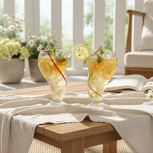 Jarra de Cerveza de Vidrio Curvo Personalizada y Creativa de 470 ml, Estilo INS, Reutilizable, <span class=keywords><strong>con</strong></span> Paredes Gruesas, para Jugos, Bebidas Heladas, Batidos, Helados - Product Image 3