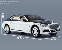 Modèle de voiture en métal moulé sous pression 1:24 S680 avec lumière, fonction de recul par friction, décoration d'intérieur, jouet, cadeau d'anniversaire pour garçon
