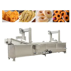 Máquina industrial de fabricación de aperitivos fritos a gas, freidora de patatas fritas, máquina freidora de pescado y pollo completamente automática