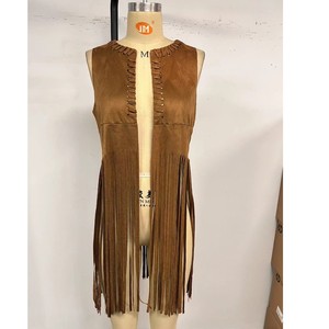 <span class=keywords><strong>Gilet</strong></span> sans manches en suède à franges ajouré <span class=keywords><strong>et</strong></span> <span class=keywords><strong>fin</strong></span>, prêt à expédier, collection Printemps-Été, tendance féminine 2026 - Product Image 6