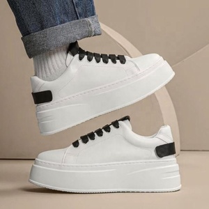 Zapatillas de tenis casuales de caña alta para hombre, primavera-otoño, tallas grandes, con suela gruesa, forro de malla, ligeras, con cordones, EVA, PU, sin cordones. - Product Image 5