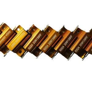 Resistor daya, Rx24 50W 1R 2R 5R 10R 20R emas aluminium dipasangkan kawat kekuatan Resistor rem dinamis