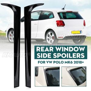 Pair Gloss Black Rear Window Side Spoilers Glossy Canard Canards <b>Splitter</b> For VW for Polo MK5 2011-17/ for MK6 2018 + Accessorie - Product Image 1