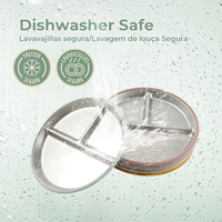 Assiette en céramique classique personnalisée pour tout-petits, avec manches en silicone amovibles, non toxique, sans BPA, durable, incassable, pour repas des enfants