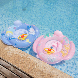 Siège flottant gonflable pour enfant avec volant, design de dessin animé, pour jeux aquatiques à la piscine - Product Image 1