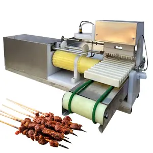 Máquina automática para churrasco em aço inoxidável, fácil de operar, doméstica e comercial, espeto de carne