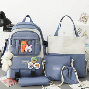 5pcs School Bags Set Kawaii Backpacks with Pendant Lunch Bag Pencil Case Handbag Coin <strong>Purse</strong> <strong>for</strong> <strong>Teen</strong> Girls School Backpack - Product Image 1