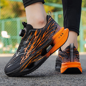 Chaussures de course à plaque de carbone lumineuse avec bouton rotatif et amorti Popcorn, baskets pour adolescents, idéales pour les tests physiques - Product Image 1