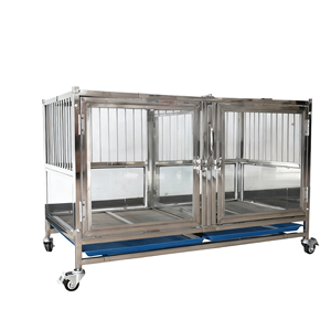 Attrezzatura Veterinaria: Gabbia Pieghevole in Vetro per l'Allevamento di Cani con Design Traspirante in Acciaio Inox Zincato, Ecologica - Product Image 2