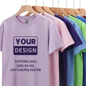 Camiseta personalizada com impressão de logotipo 100% algodão ou poliéster, preço de fábrica de alta qualidade, camiseta estampada
