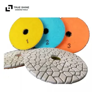 TRUE SHINE High-efficiency Polishing For Granite Marble ES And Tiles Hook And Loop Backed Flexible Diamond Polishing Pad