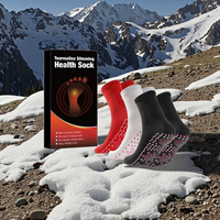 Vente en gros de chaussettes antibactériennes auto-chauffantes pour thérapie magnétique pour hommes et femmes, en tourmaline, amincissant, équipage décontracté, en nylon solide et régulier