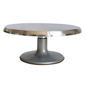 Herramienta Giratoria Redonda de Aleación de Aluminio Plateada para Decoración de Pasteles de Cumpleaños y Bodas, Venta al Por Mayor Personalizada - Product Image 3