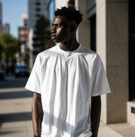 T-shirt Homme Oversize en Coton Lourd 100% Coton, Épaules Tombantes, Uni, Personnalisable avec Impression et Broderie de Logo