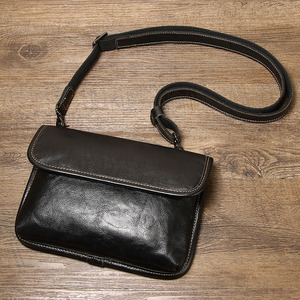 Men's Genuine Leather Crossbody <b>Bag</b> <b>Small</b> <b>Black</b> Durable Everyday Use - Product Image 3