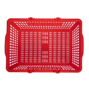 Best Price Plastic Shopping Baskets With 2 Handle Carry Plastic Shopping Basket For Store Used