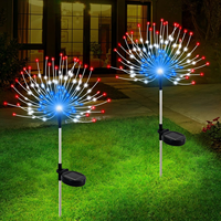 Lampes solaires de jardin, lumières LED imperméables en forme de feux d'artifice, décoration de jardin pour les allées, les jardins, les fêtes, multicolores