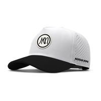Casquette de baseball sportive classique en tissu Oxford Dobby bicolore noir et blanc 112, avec logo en caoutchouc personnalisé, élastique en spandex, unisexe, pour le golf