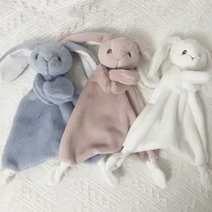 Lovely Handmade Newborns Security Bunny Soothe Super Soft Baby Comforter Blanket Bunny Comforter Bunny Doudou