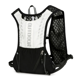 Sac à dos d'hydratation pour l'extérieur, taille unique, noir et blanc, sac gilet en maille pour la randonnée, la course à pied, le cyclisme, le marathon - Product Image 3