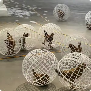 Balle d'entraînement pour animaux de compagnie en plein air, <span class=keywords><strong>cage</strong></span> roulante durable pour petits animaux de compagnie, favorise l'exploration de l'exercice, assemblage rapide lavable - Product Image 1