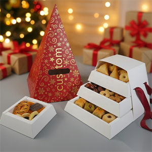 Quà tặng sang trọng tùy chỉnh đầy màu sắc các tông kim tự tháp hình hộp chăn thả Snack Bánh Macaron Takeaway phục vụ bao bì kim tự tháp hộp thực phẩm - Product Image 2