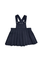 Salopette-jupe plissée pour bébé et tout-petit, à bretelles croisées réglables, couleur unie, style preppy