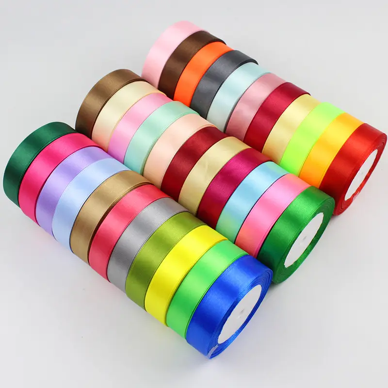 Wholesale 10mm Cheap Multi Colorful Polyester 196 Solid Colors Grosgrain Ribbon