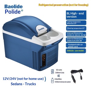 Mini-réfrigérateur portable 8L 12V pour voiture, refroidisseur et chauffe-plat, réfrigérateur électrique pour le camping et les accessoires de voyage - Product Image 6