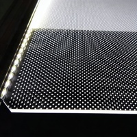 Panneau de guidage lumineux LGP personnalisé en acrylique transparent, plaque de guidage lumineux LED avec points laser pour usage hôtelier, blanc chaud 3500K, indice de protection IP20, facile à installer
