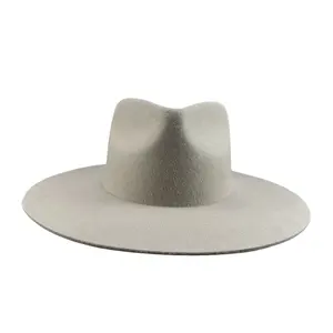 Topi fedora perak-perut 100% topi fedora wol Australia dengan pita penahan keringat tali gambar yang dapat diatur