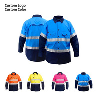 Uniformes de sécurité réfléchissants fluorescents de construction de sécurité de visibilité élevée de coton vêtements de travail globaux
