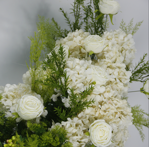 Arche <span class=keywords><strong>de</strong></span> mariage florale artificielle en soie, rose blanche et eucalyptus, taille personnalisée, rangée élégante <span class=keywords><strong>de</strong></span> fleurs <span class=keywords><strong>pour</strong></span> toile <span class=keywords><strong>de</strong></span> fond <span class=keywords><strong>de</strong></span> fête - Product Image 5