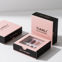 Boîte d'emballage personnalisée pour kit de pose d'ongles avec logo de marque, impression numérique, vente en gros, boîte en papier pour ongles artificiels