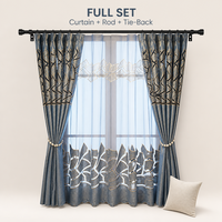 ARODDY Rideaux occultants 52x84 pouces, 2 panneaux, double couche, ensemble de rideaux brodés, isolés thermiquement pour chambre à coucher, salon