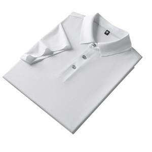 Polo Shirt Olive Green Nylon Solid Color Short Sleeve Daily Wear - Product Image 2