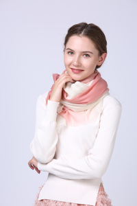 100% Pure <b>Lambswool</b> Two-Tone Stoles with Tassel Custom Premium Large Size Winter Shawl - Product Image 3