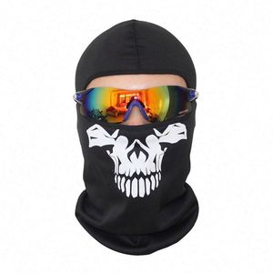 Pasamontañas de poliéster con protección para el cuello, máscara facial completa con diseño de calavera, gorro unisex para deportes casuales, ajustable, precio bajo, venta al por mayor - Product Image 3