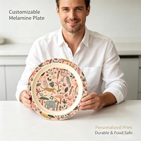 Juego de Vajilla de Melamina con Diseño de Animales, Estilo Nórdico, Personalizado, Colorido, Libre de BPA, para Niños - Venta al Por Mayor