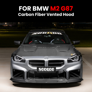 Sooqoo ฝากระโปรงมีช่องระบายอากาศทำจากคาร์บอนไฟเบอร์แบบแห้งเหมาะสำหรับรถ BMW G87 M2 2 G42 <span class=keywords><strong>2023</strong></span> + ฝาครอบเครื่องยนต์ด้านหน้าน้ำหนักเบาสำหรับรถแข่ง - Product Image 2