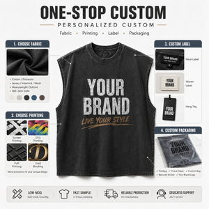 Canotta da <span class=keywords><strong>Uomo</strong></span> in Cotone 200GSM con Stampa Grafica Personalizzata, Lavaggio Acido, Vestibilità Ampia, Stile Vintage Streetwear, Senza Maniche, per Palestra e Fitness - Product Image 5