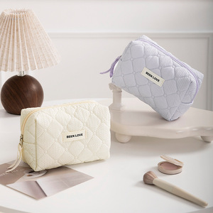 Thanh lịch cao cấp công suất lớn trang điểm lưu trữ trường hợp mới khuôn mẫu bát giác du lịch ly hợp Dây Kéo Màu rắn với cảm giác thanh lịch - Product Image 2