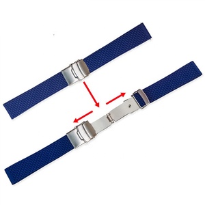 Correa de goma suave negra, roja, marrón, naranja, blanca y azul para reloj de hombre 18 20 22 24 <span class=keywords><strong>mm</strong></span> correa de reloj de silicona de un solo paso - Product Image 4