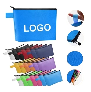 Estuche de Lápices con Cierre de Spandex y Logotipo Personalizado, Bolsa de Maquillaje Portátil Promocional con Cubierta de Cuero, Estilo Ejecutivo Moderno - Product Image 2