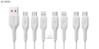Kabel Data Juhuaxin JU-UX32 EcoLink 27W/65W Pengisian Cepat USB-C/iPhone/Micro 1M TPE Tahan Lama